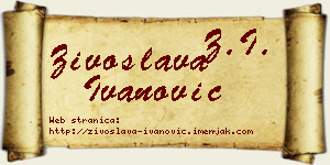 Živoslava Ivanović vizit kartica
